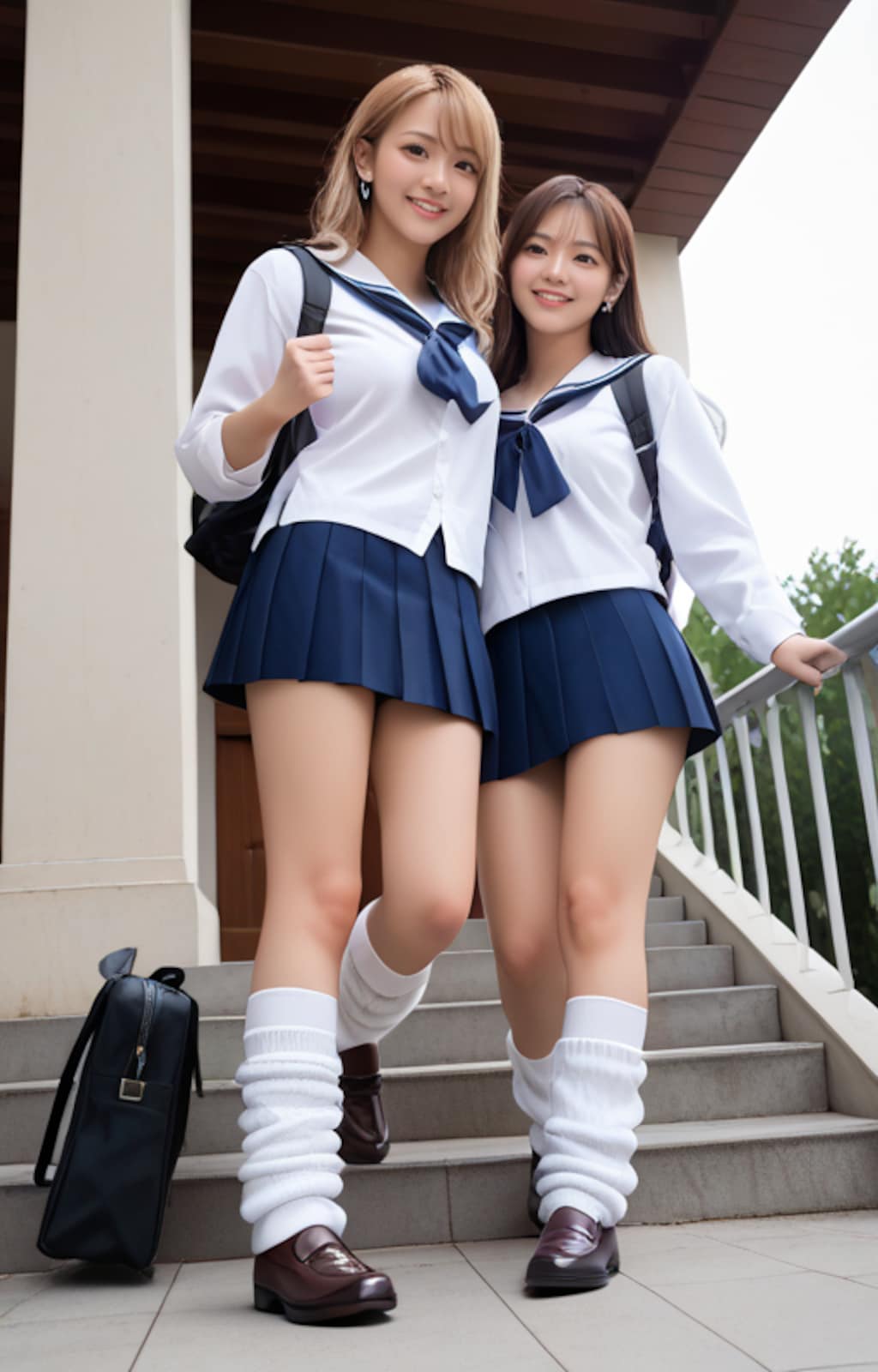 白ギャルちやんの通学風景