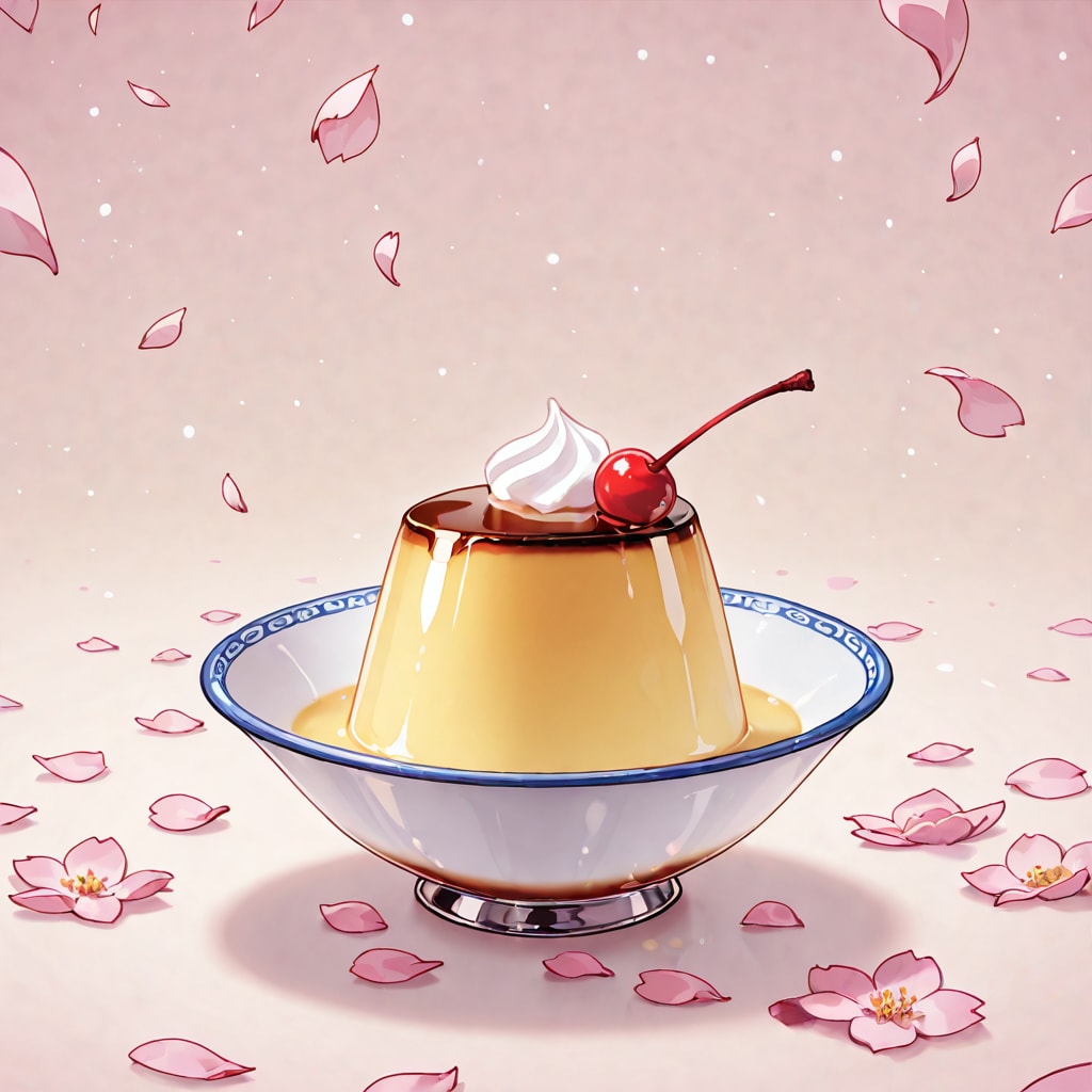 桜とプリン