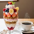 デザートのフルーツヨーグルトパフェ 3枚目