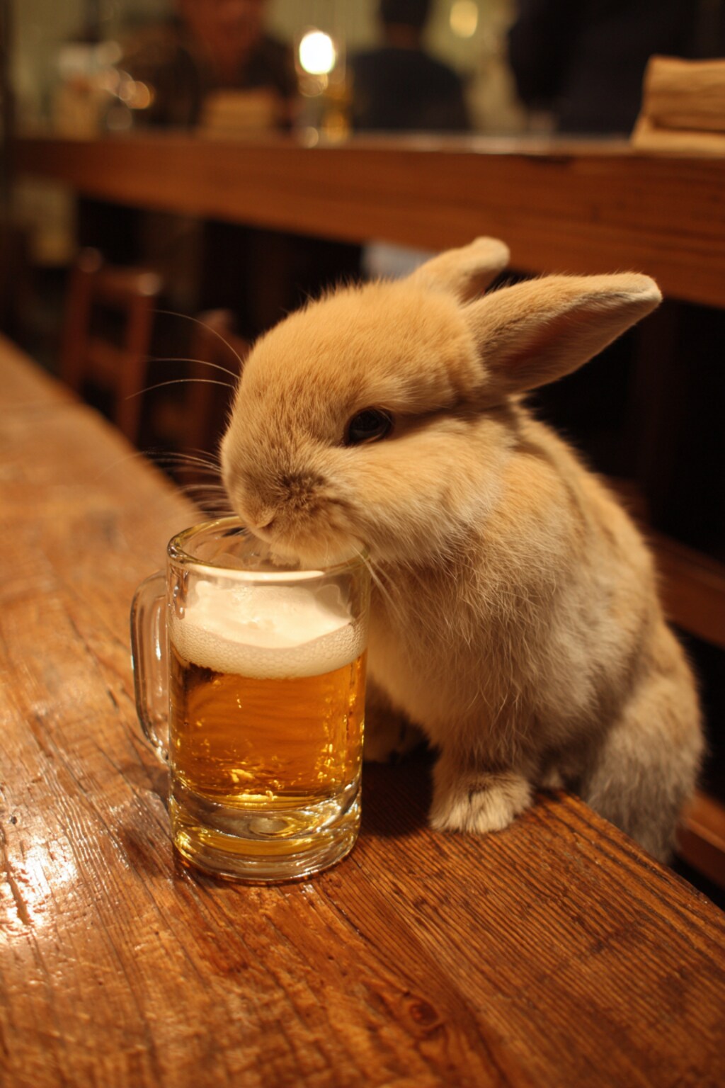 ビール飲み飲みウサギ