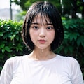 白シャツで濡れ透けorポロリ 5枚目