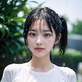白シャツで濡れ透けorポロリ 11枚目