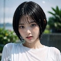 白シャツで濡れ透けorポロリ 3枚目