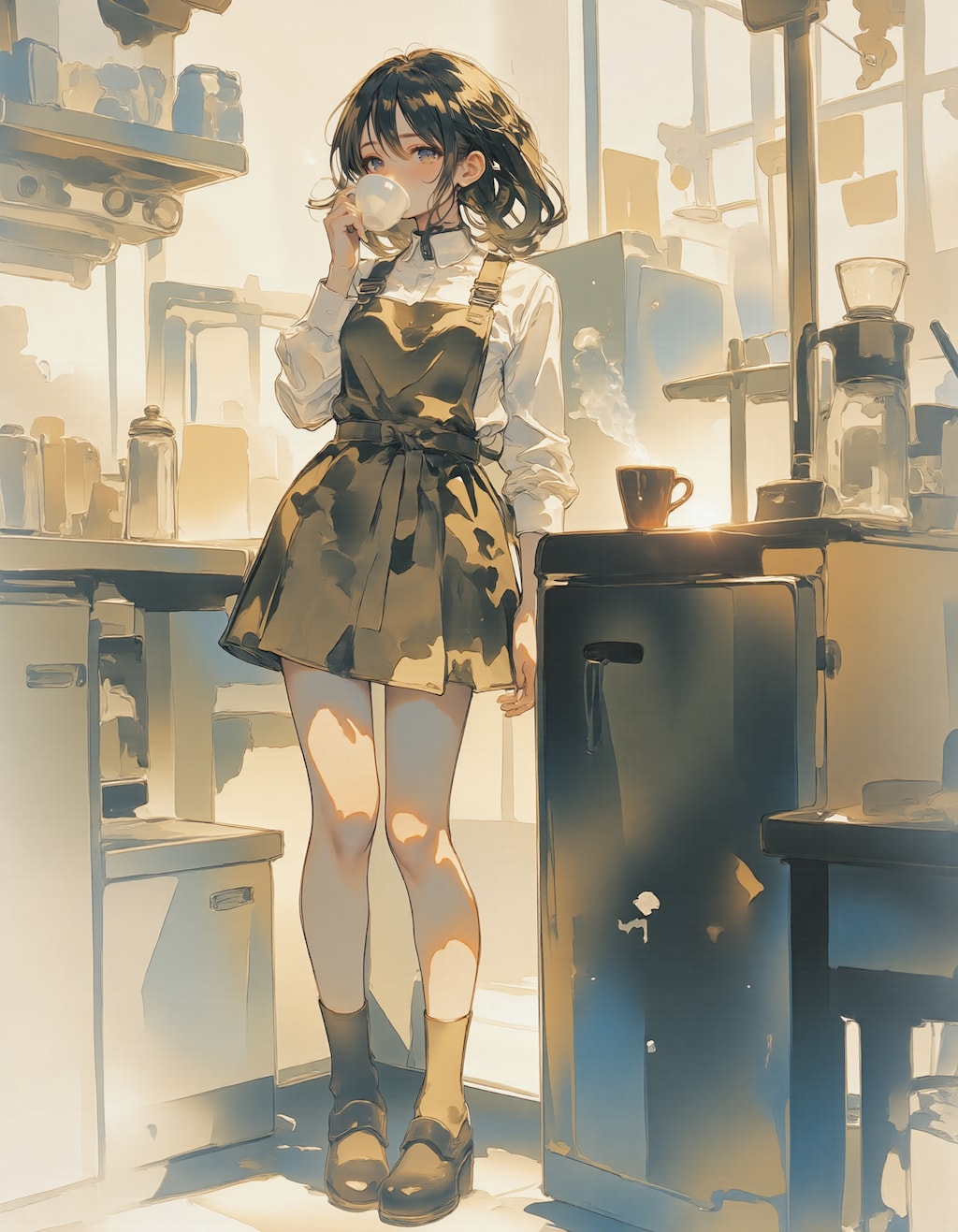 コーヒーを飲む女の子 3