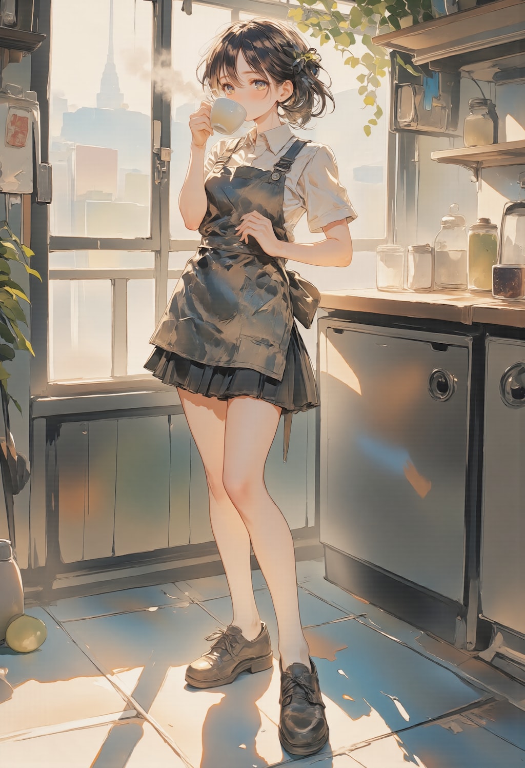 コーヒーを飲む女の子 3