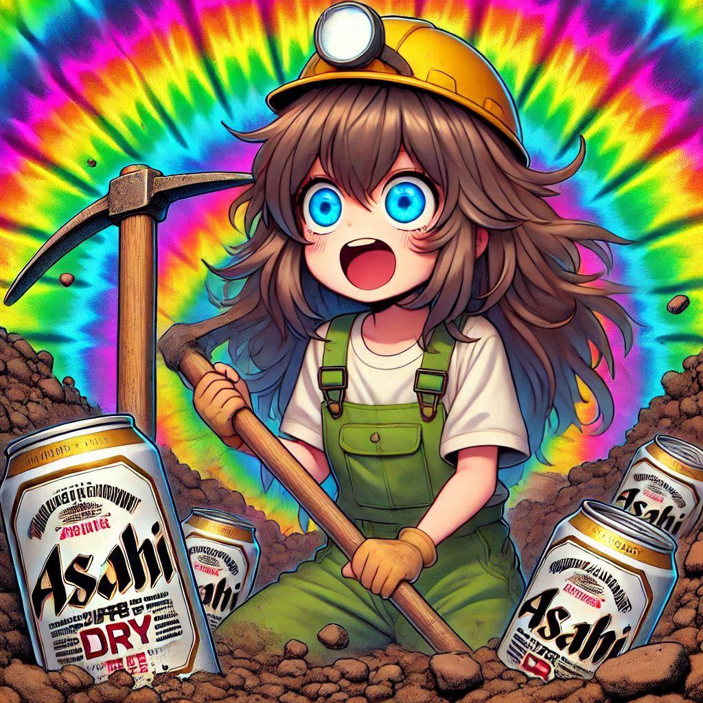 ビール鉱山で働く小さな女の子