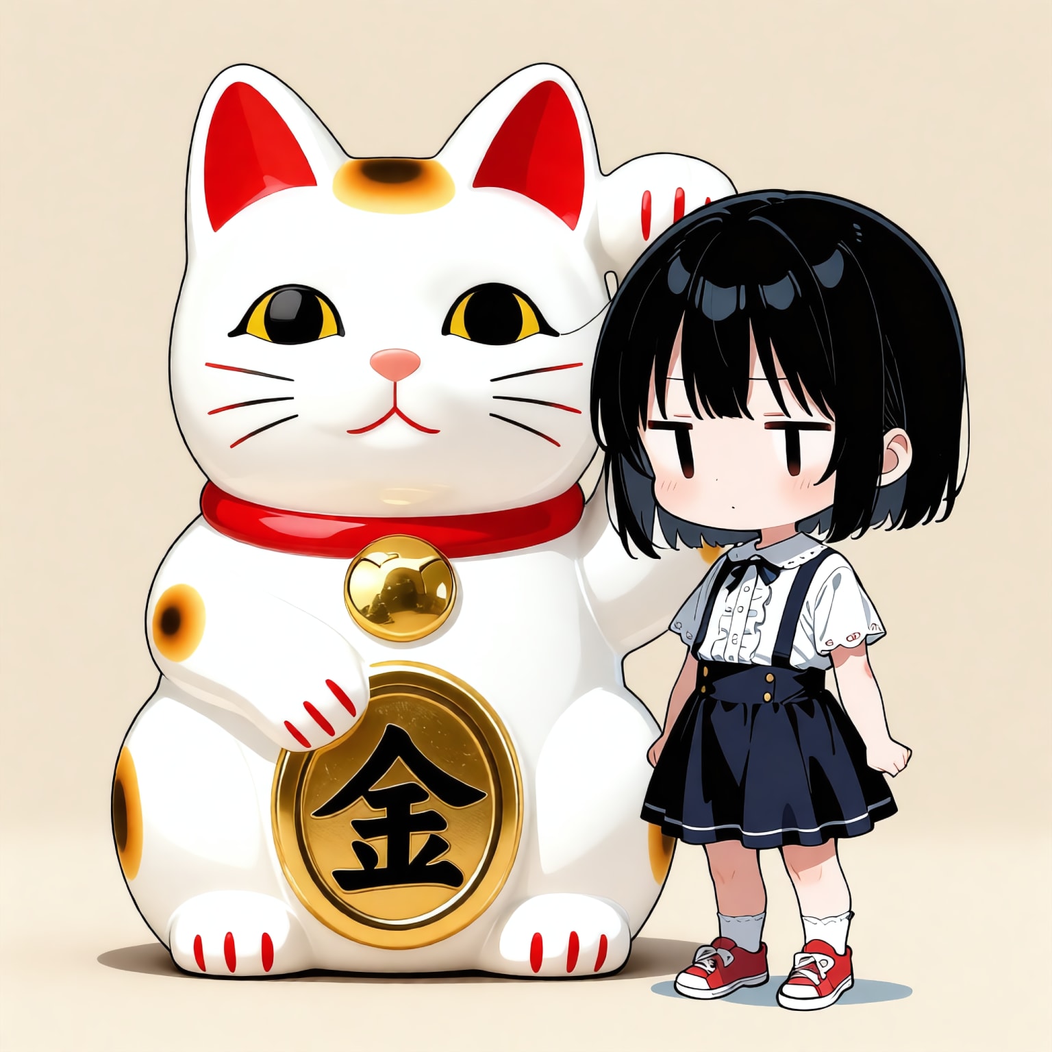 招き猫を愛でる | の人気AIイラスト・グラビア