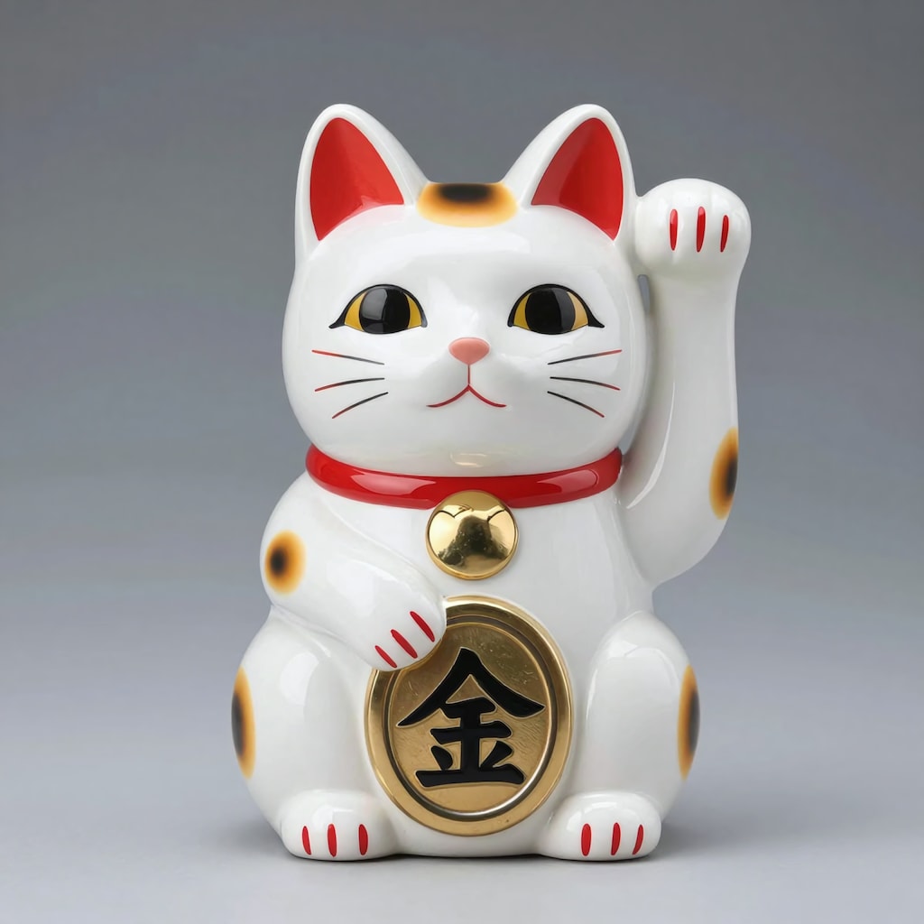 招き猫を愛でる