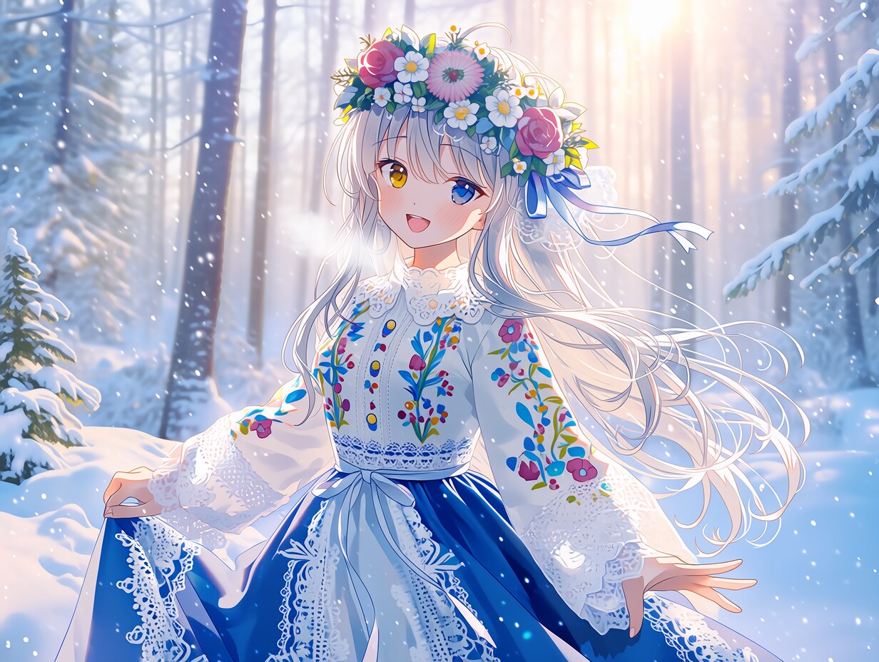 北欧スラブ風・民族衣装（１）プリズムちゃん　niji7 | の人気AIイラスト・グラビア