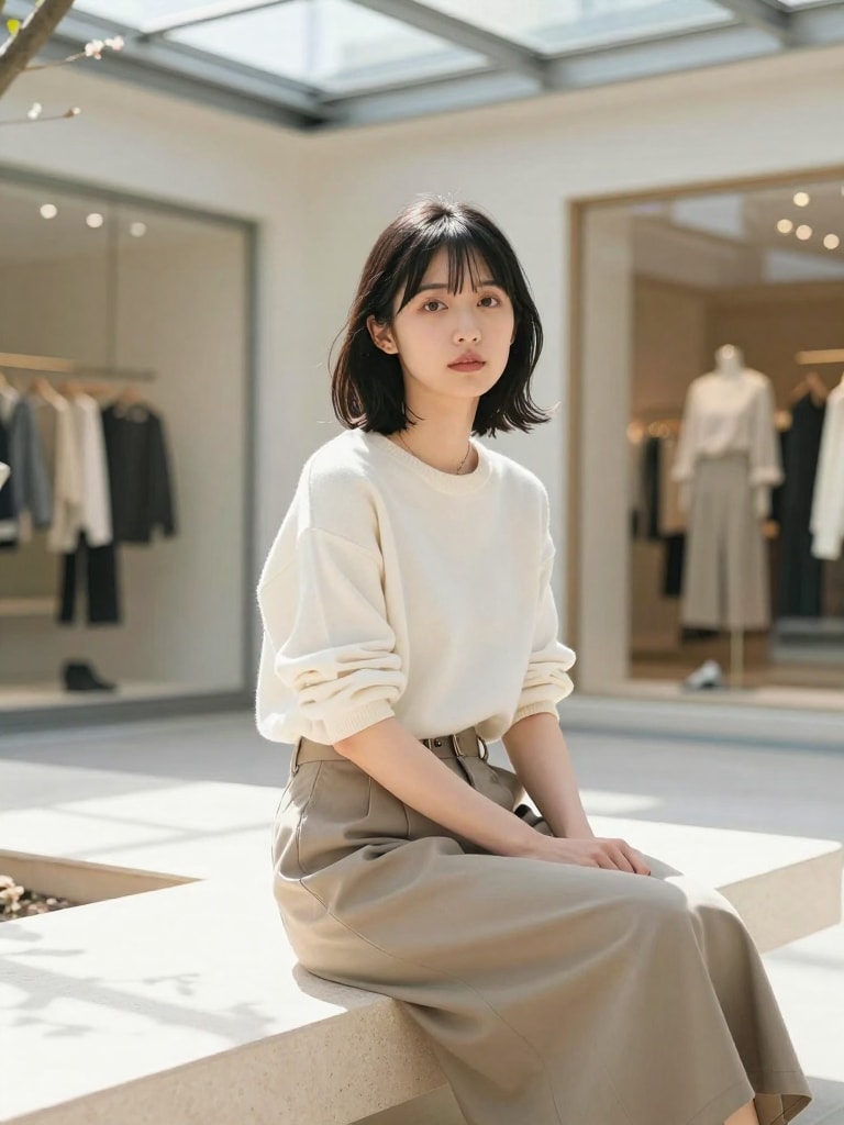 街角の清楚美女