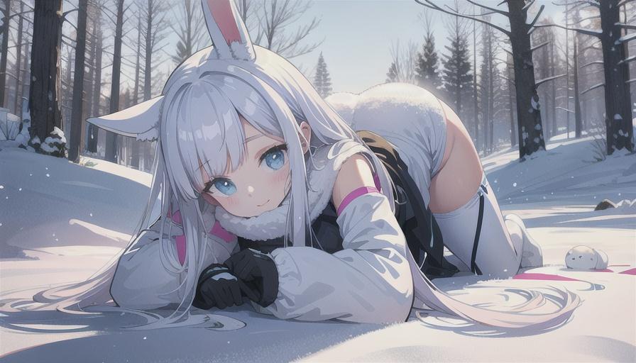 雪ウサギ