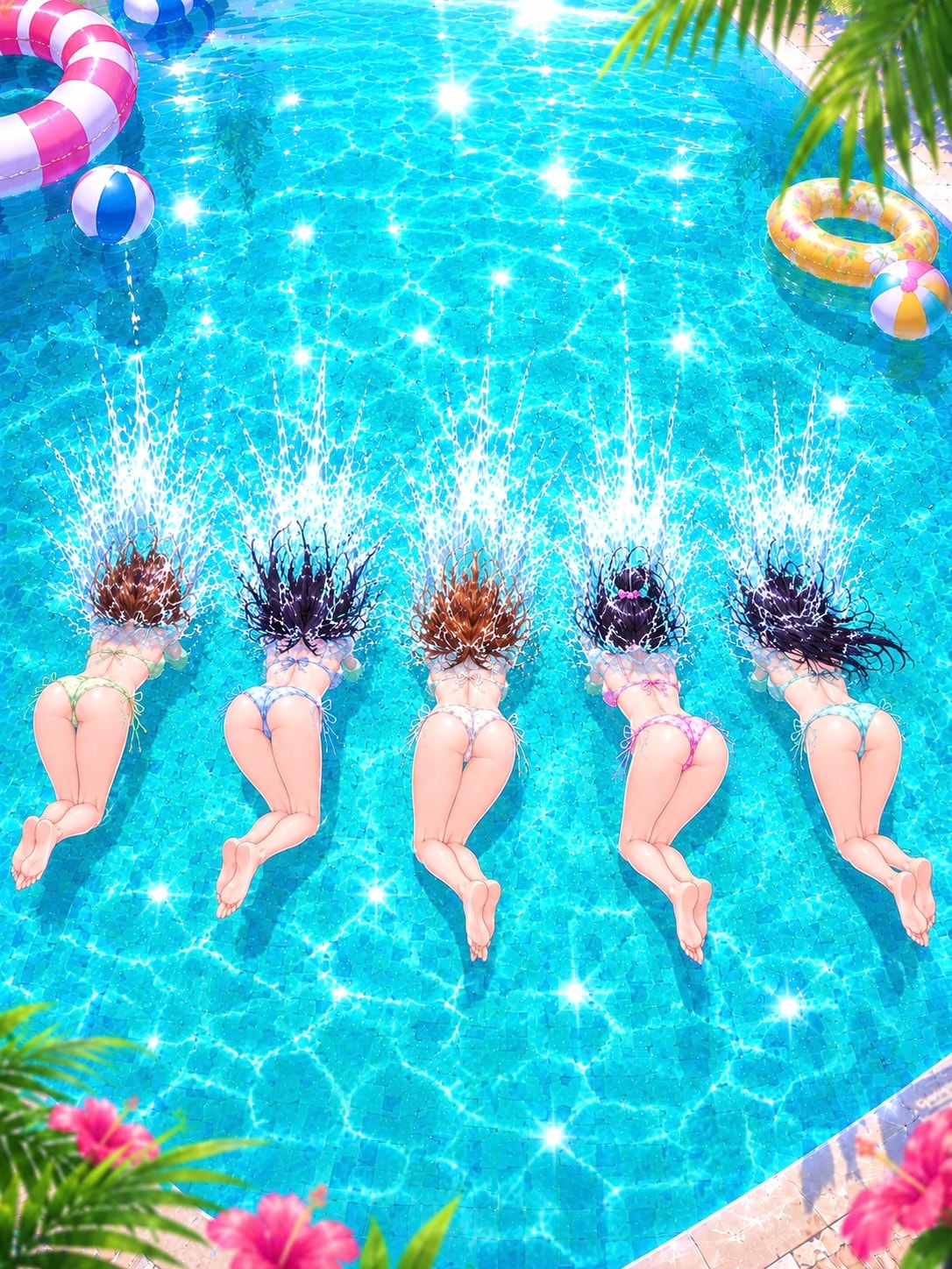 一斉飛び込み！🌊