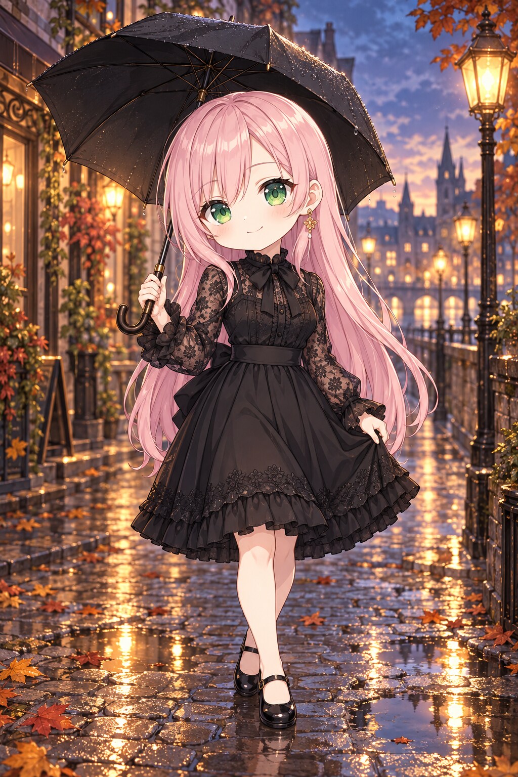 黒にきらめく、雨上がり。 | の人気AIイラスト・グラビア