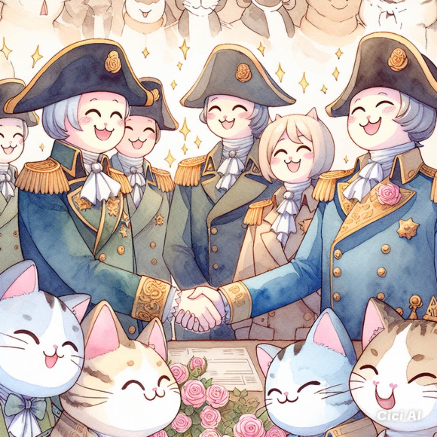 海戦前のにゃんともほわほわな風景 | の人気AIイラスト・グラビア