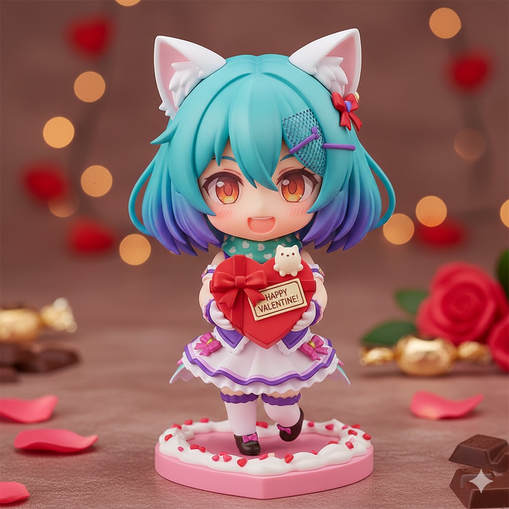 ミケちゃん バレンタインフィギュア🤎 | の人気AIイラスト・グラビア