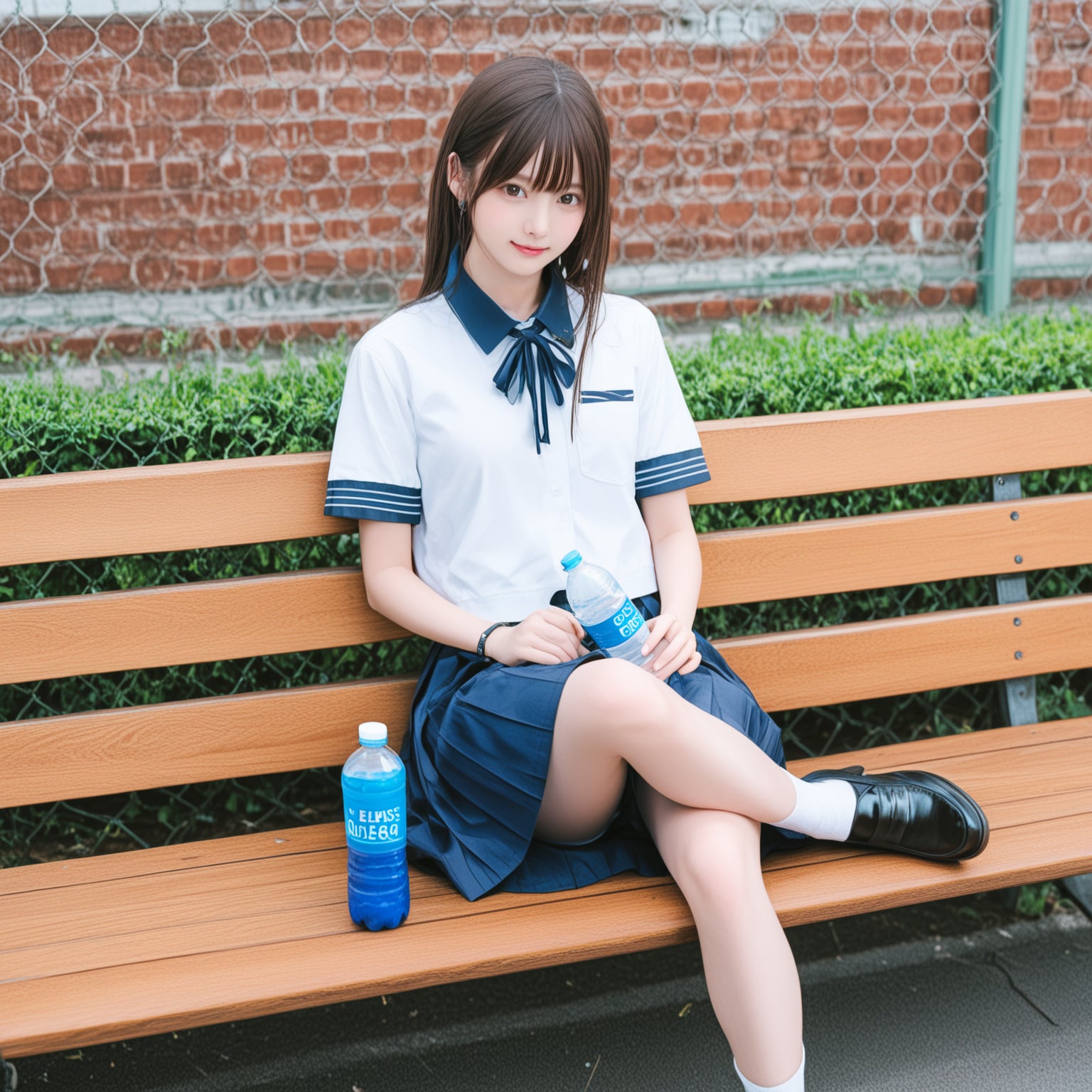ベンチで待つ彼女