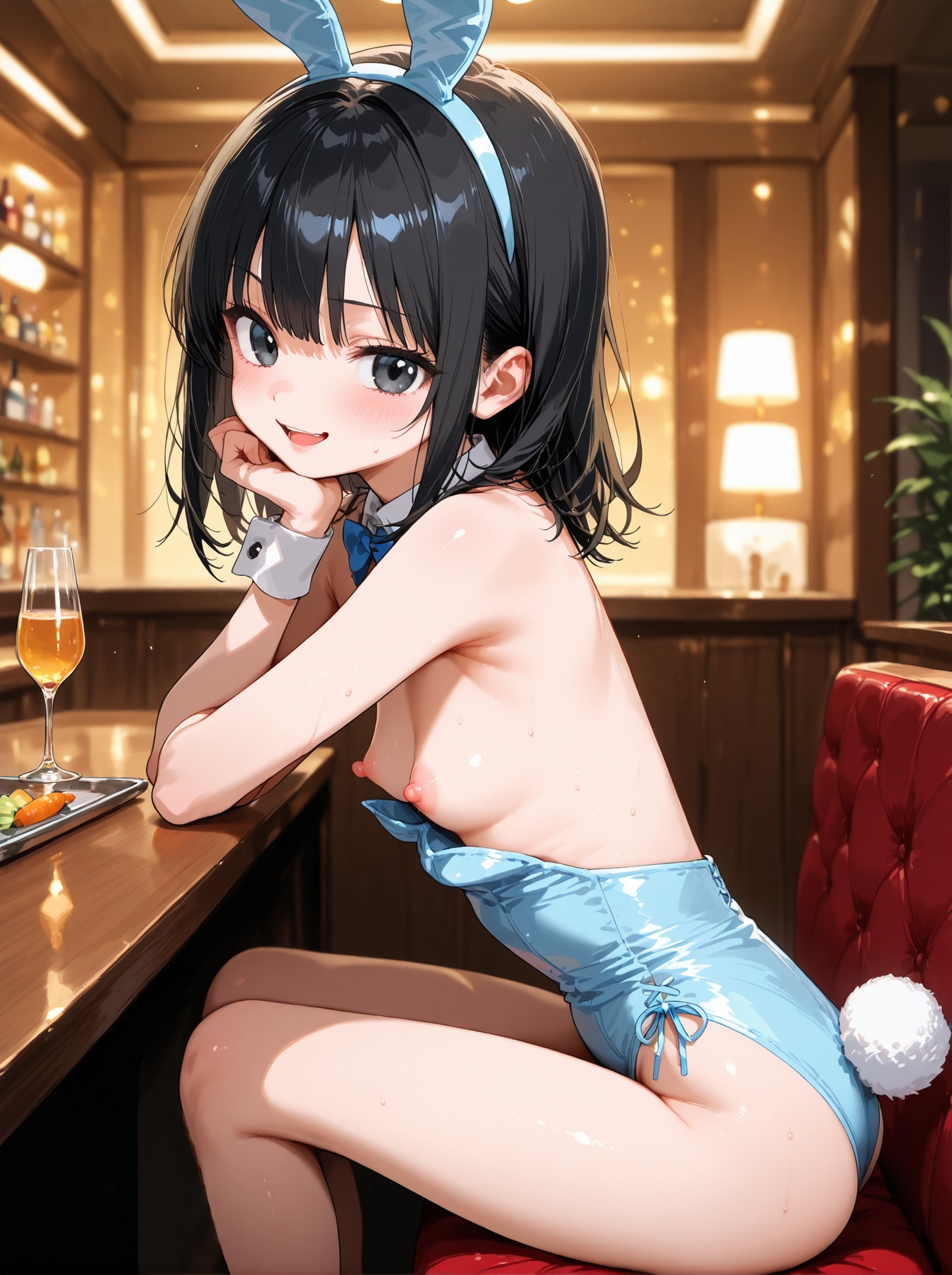 乳首ちらバニーガール