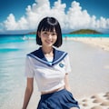 憧れの夏の海とセーラー女子 6枚目