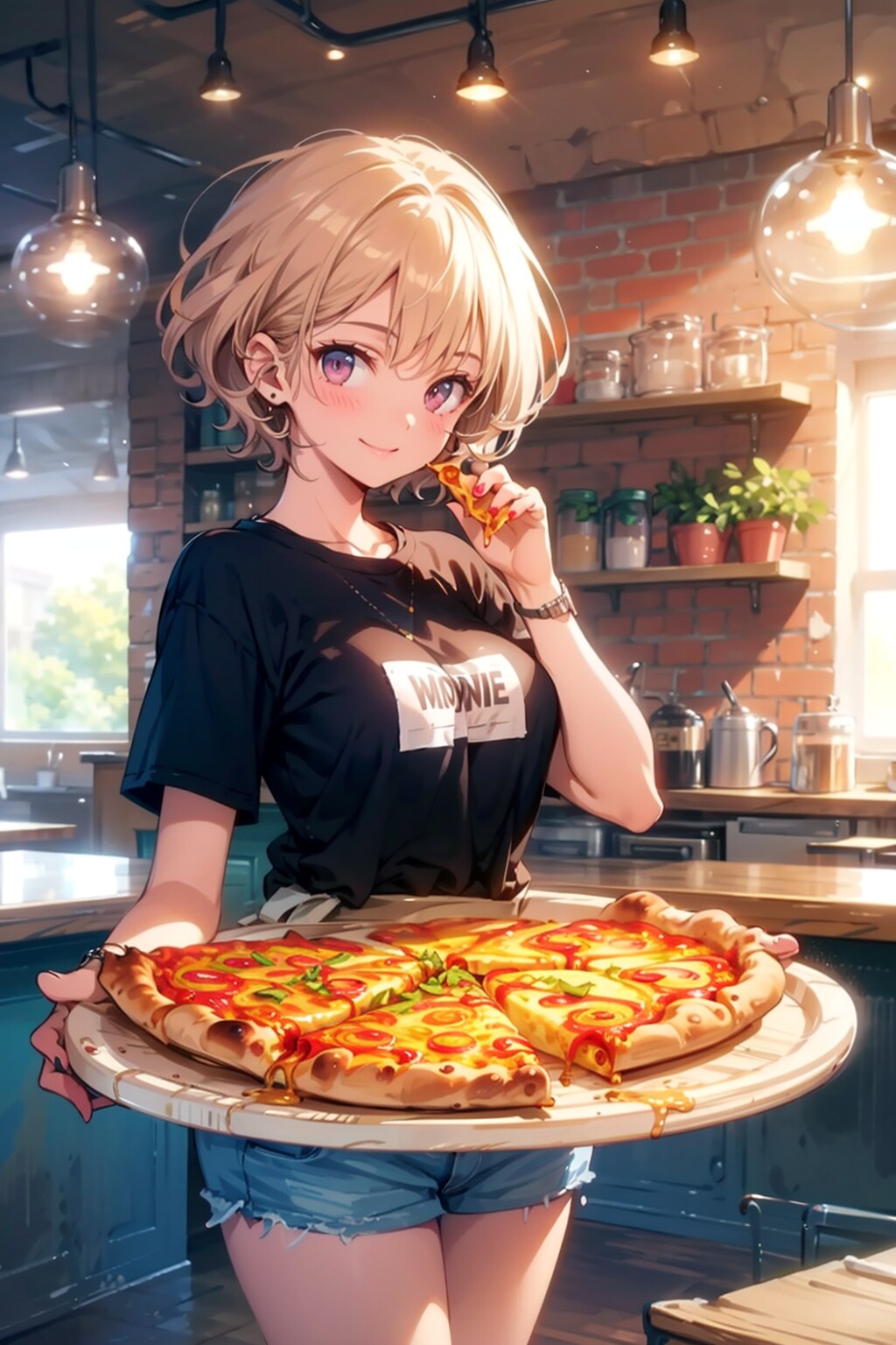 ピザ屋の女性