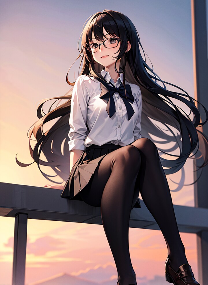 夕日に佇む優等生