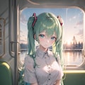 初音ミク 初音未來 Miku VOCALOID ツインテール 電車 2枚目