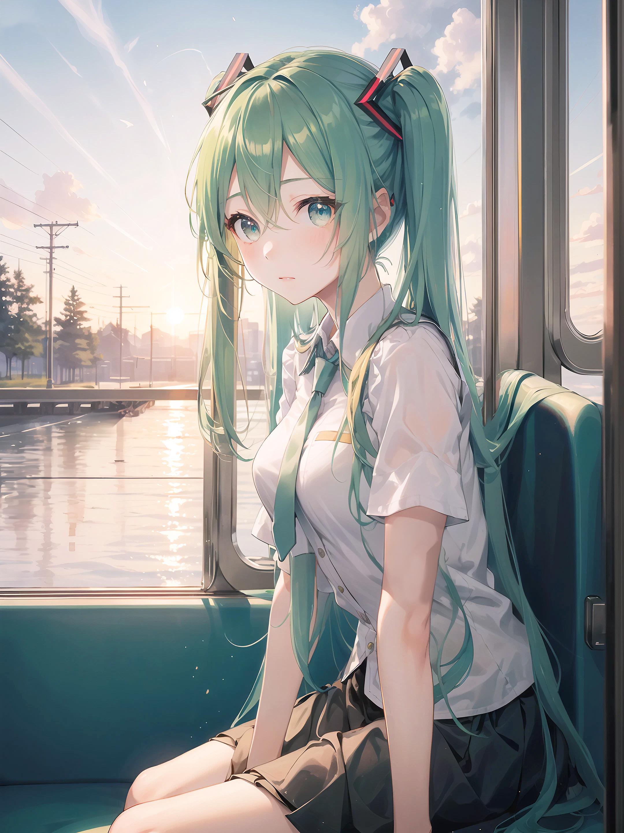 初音ミク 初音未來 Miku VOCALOID ツインテール 電車