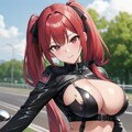 赤い髪のライダーっ娘-4　画像①「手始めにこんな感じ？・・・大丈夫？。」 2枚目