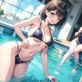 競泳水着女の子リベンジ！（やっと自分なりに納得できる競泳水着娘が出力されました） 2枚目