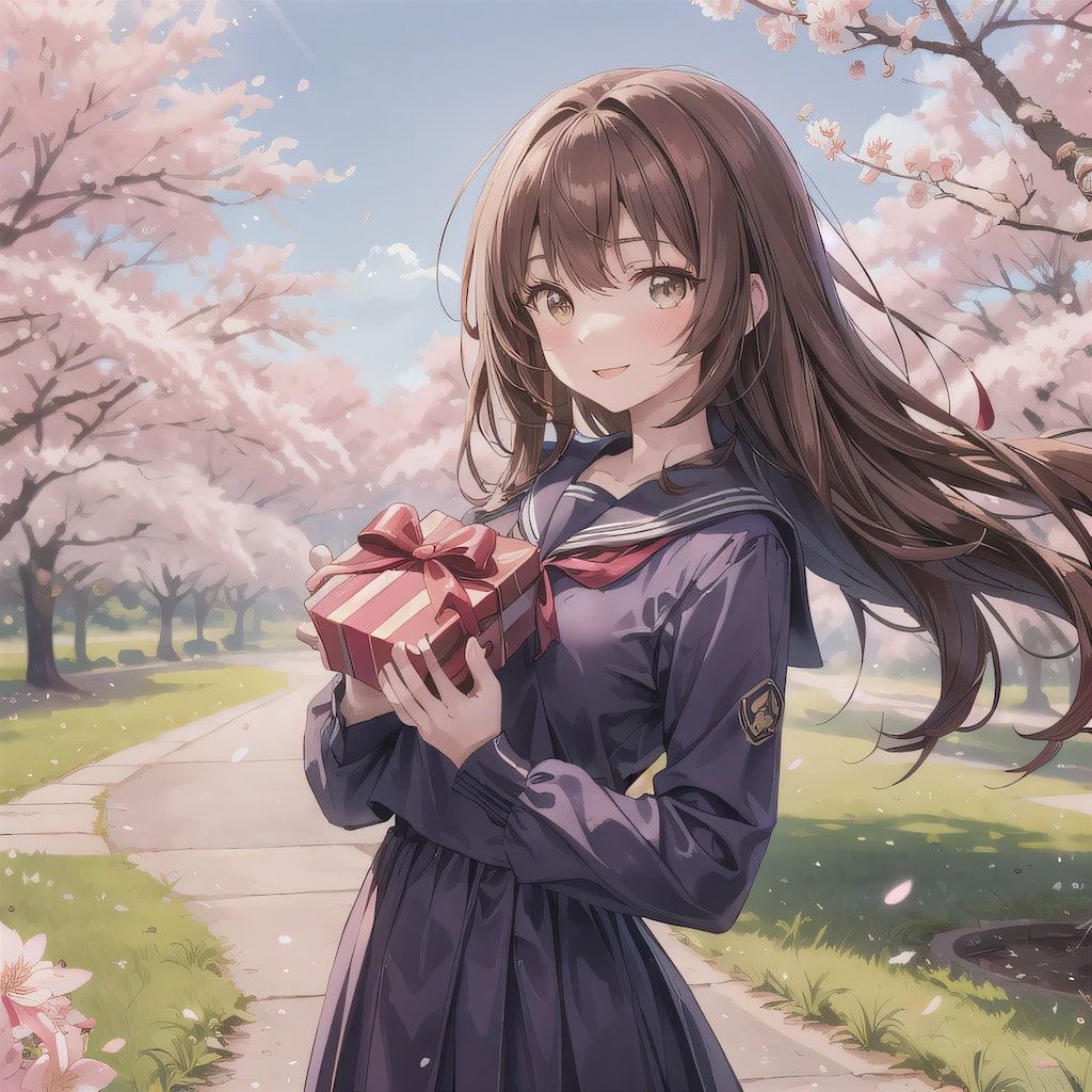 茶髪ロングでセーラー服の少女５