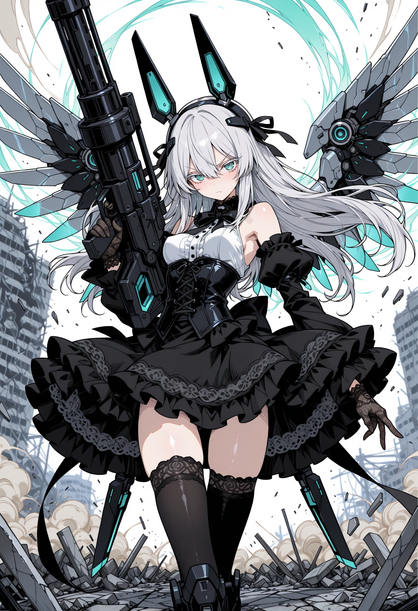 ミニガン装備ゴスメカ娘