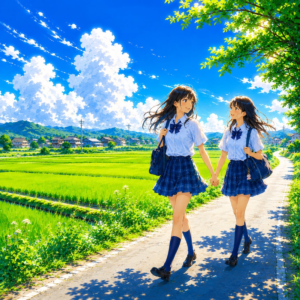 朝の少女たち