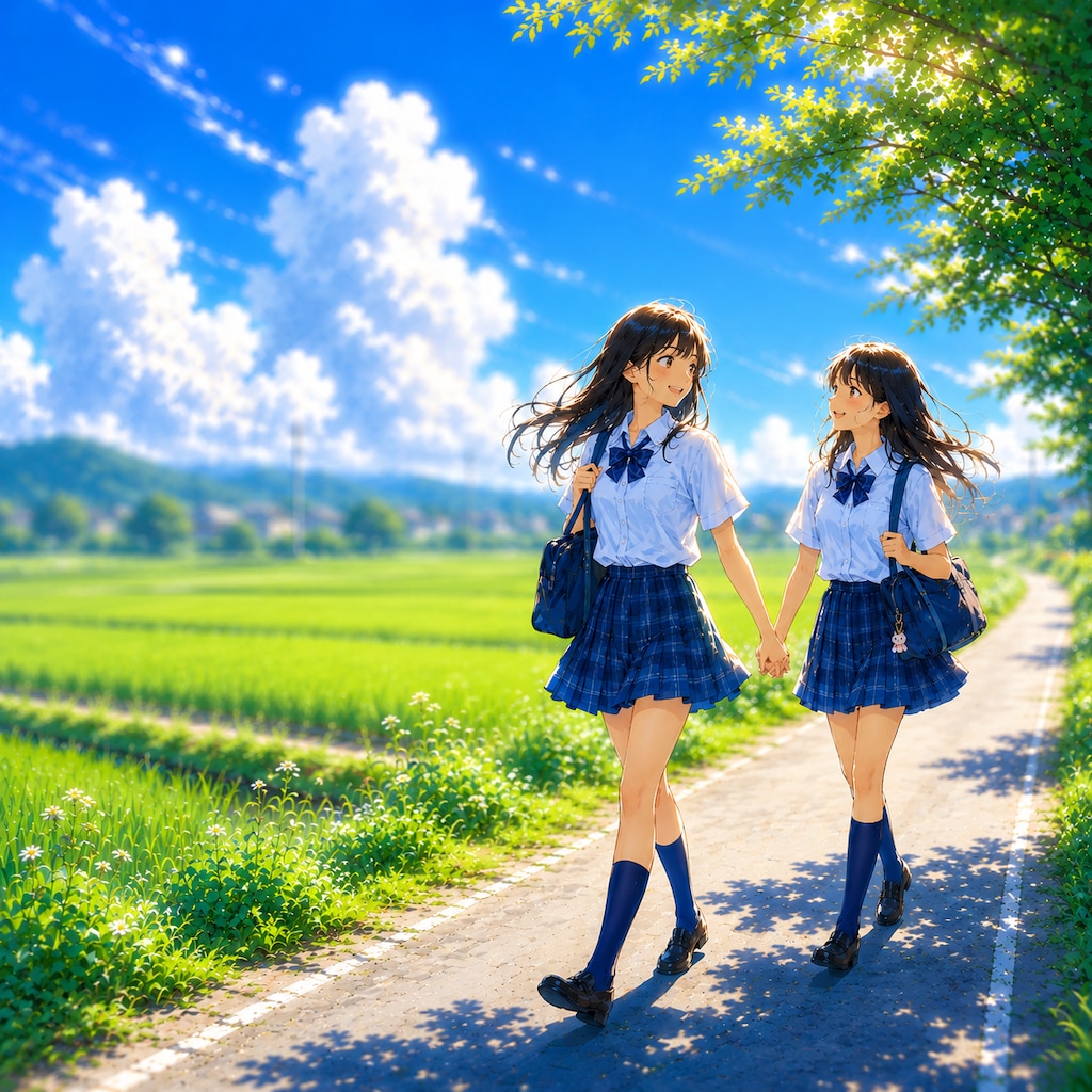朝の少女たち