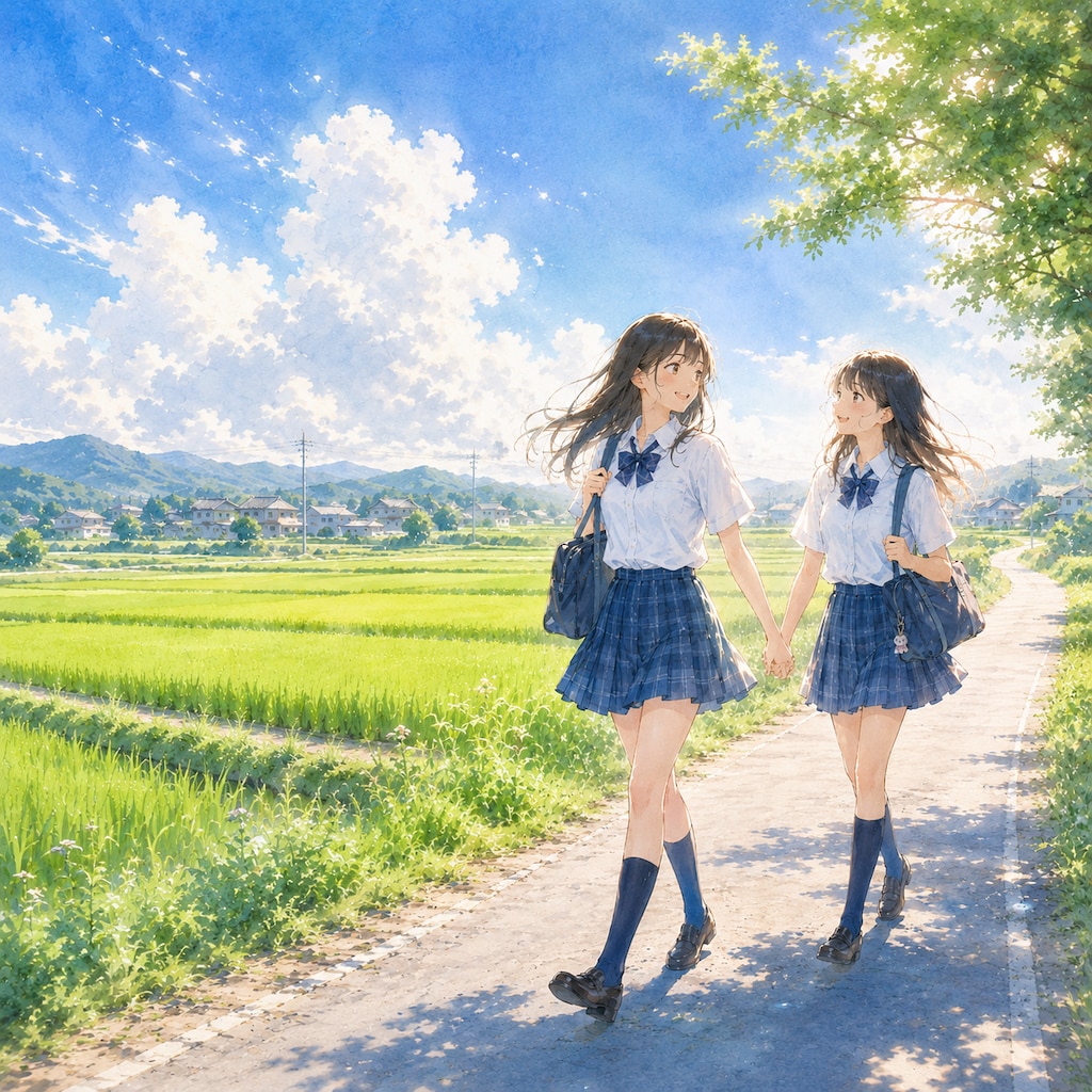 朝の少女たち