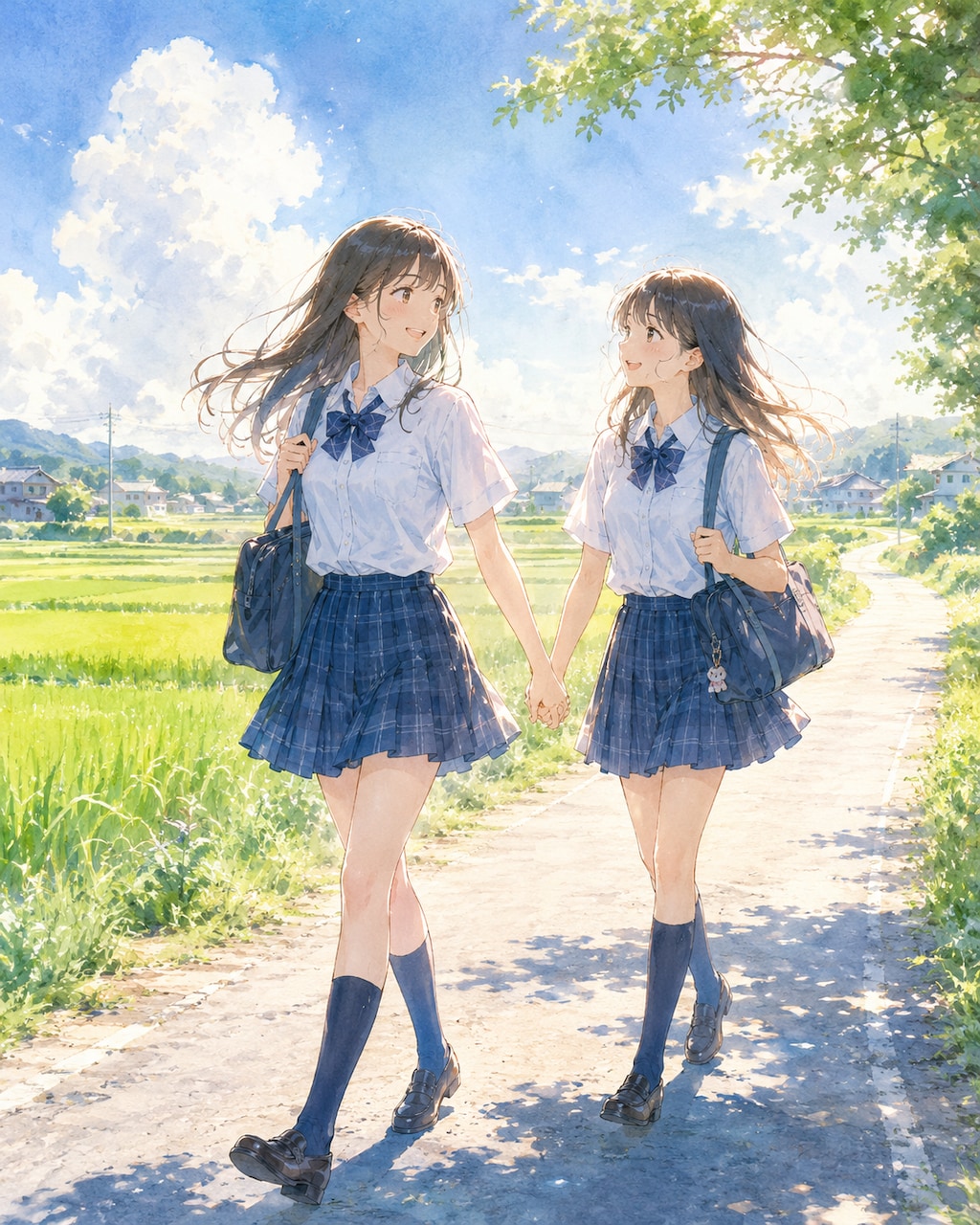 朝の少女たち