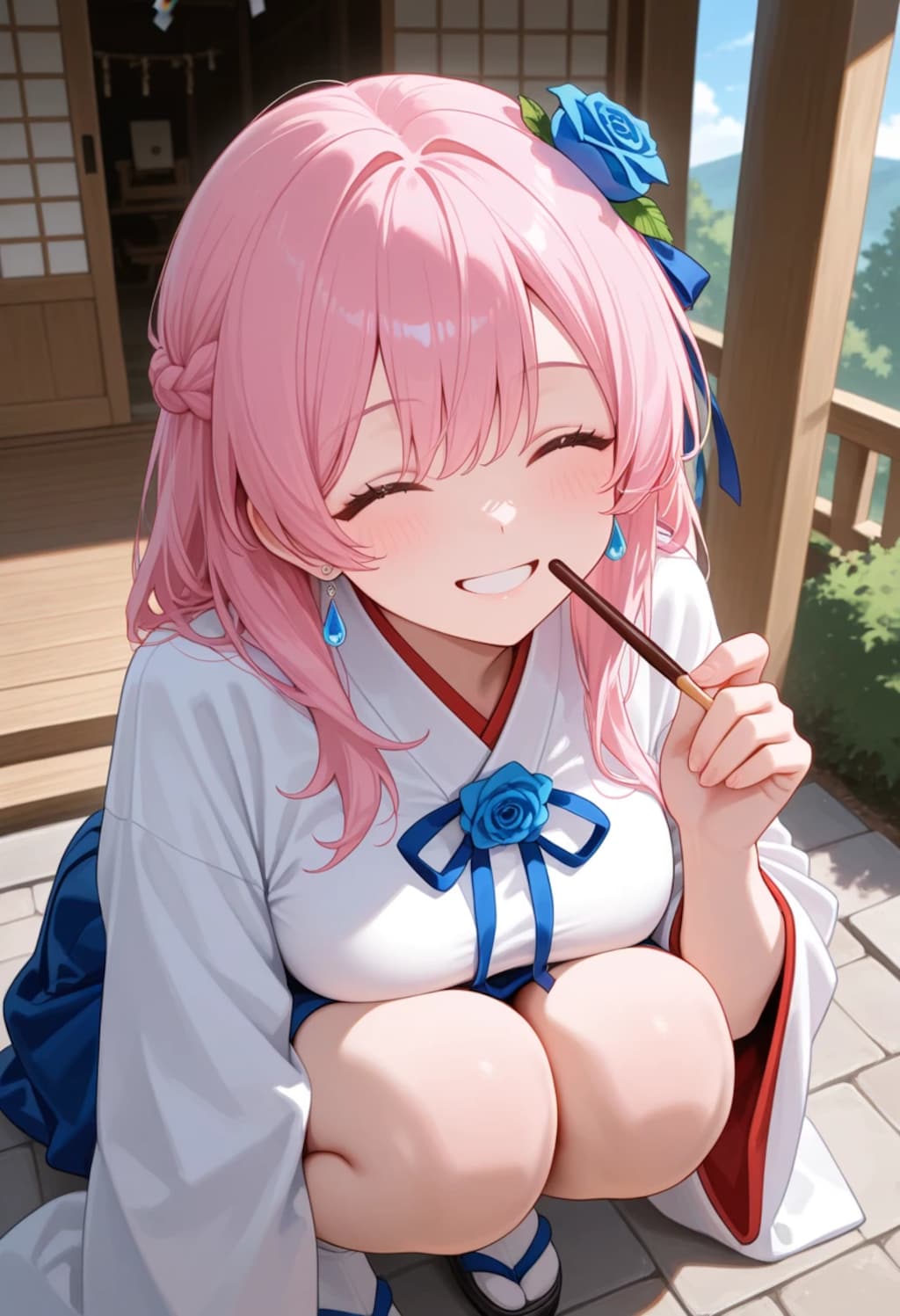 おさぼり中の巫女