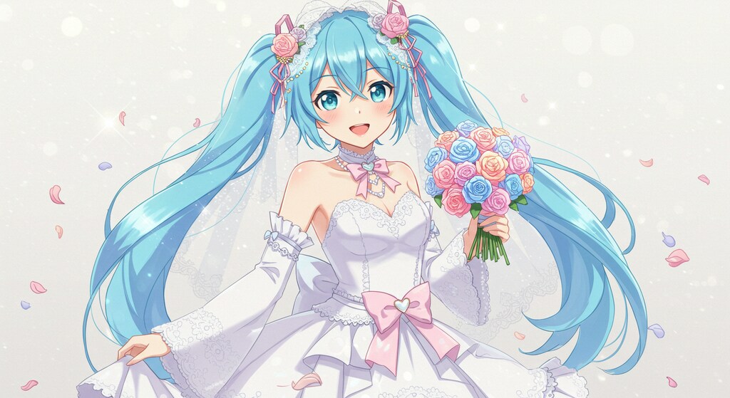 ウエディングドレス姿初音ミク