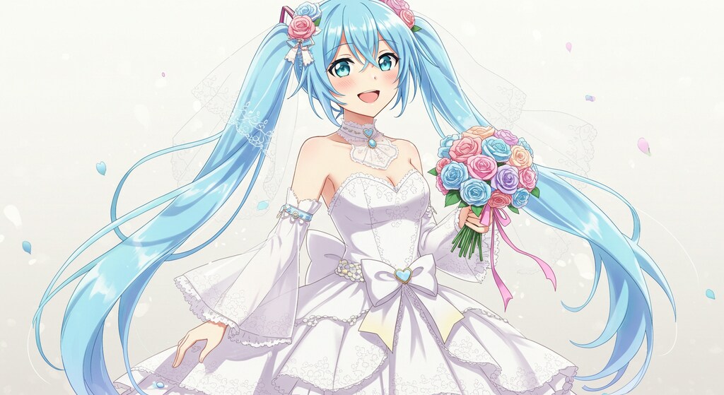 ウエディングドレス姿初音ミク