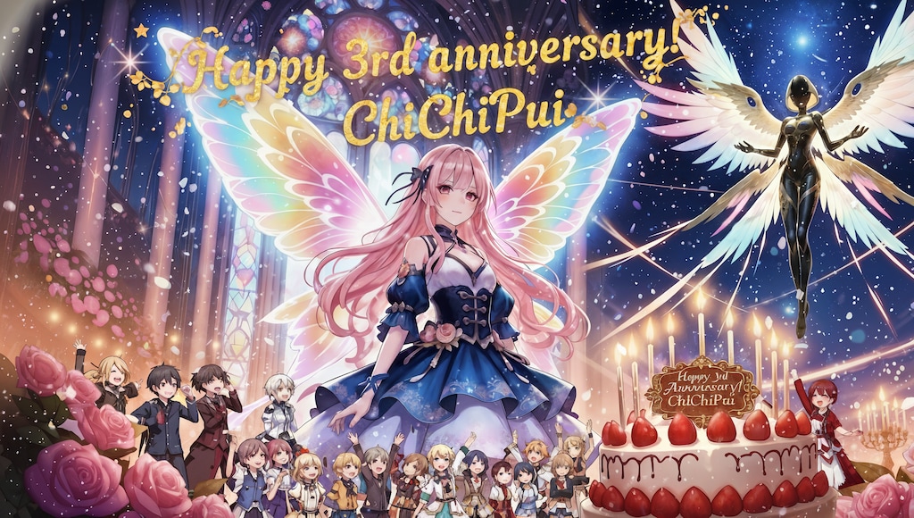 🎊🎉ちちぷい3周年おめでとうー🎉🎊