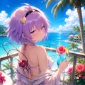 リゾートを満喫するさとりちゃん 2枚目