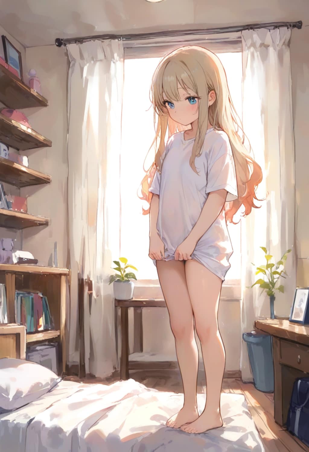 少女の部屋(水彩タッチ)(70)