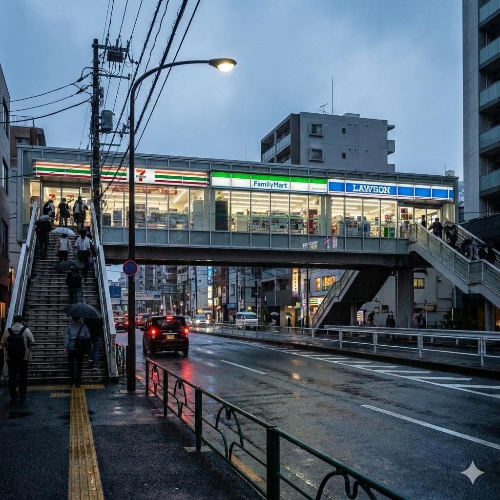 コンビニ歩道橋