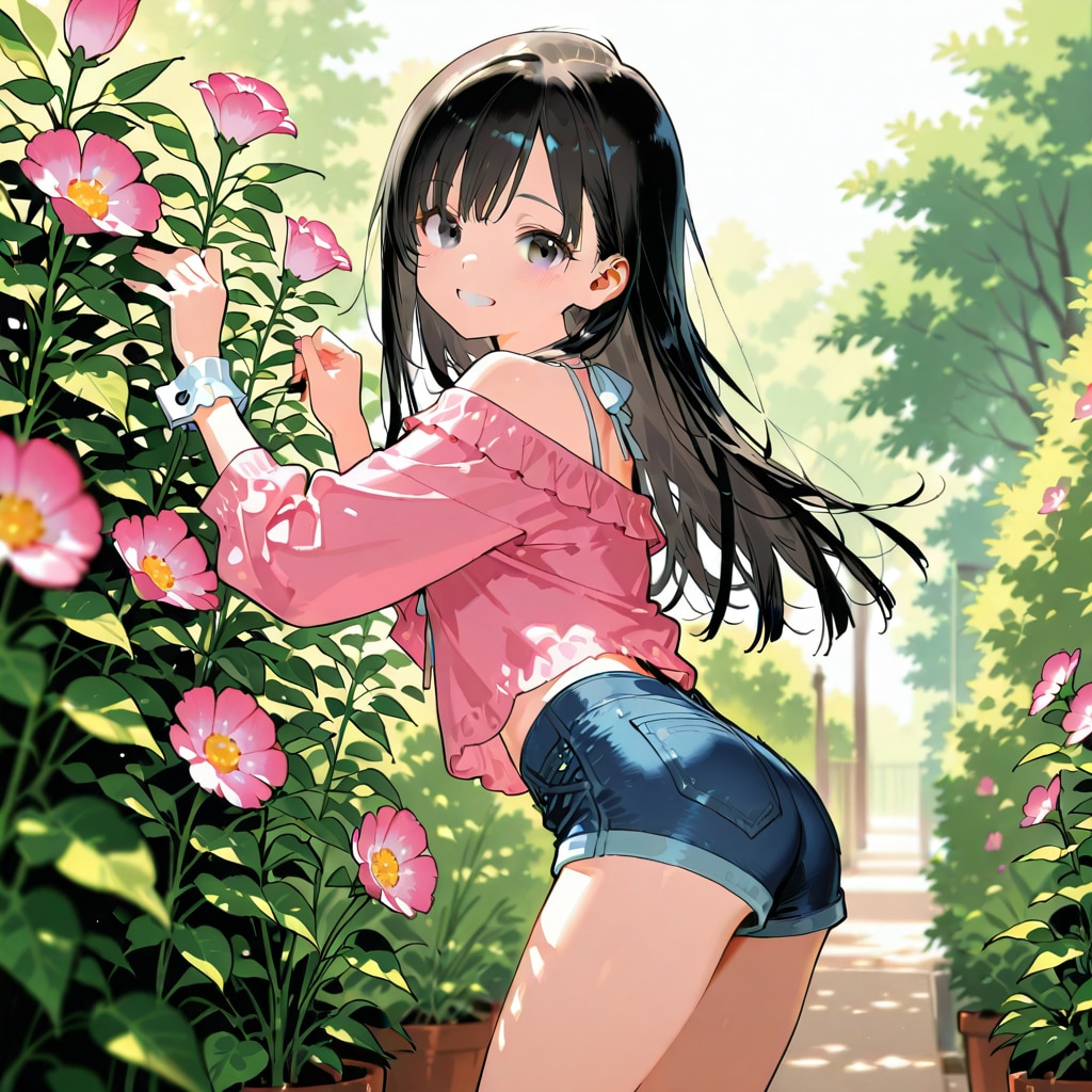 お兄ちゃん、このお花、かわいー♪