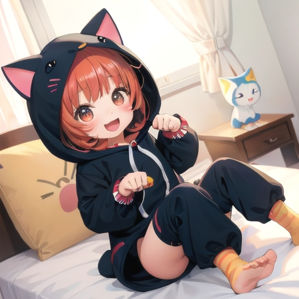 拾い呪文で猫耳フードロリ