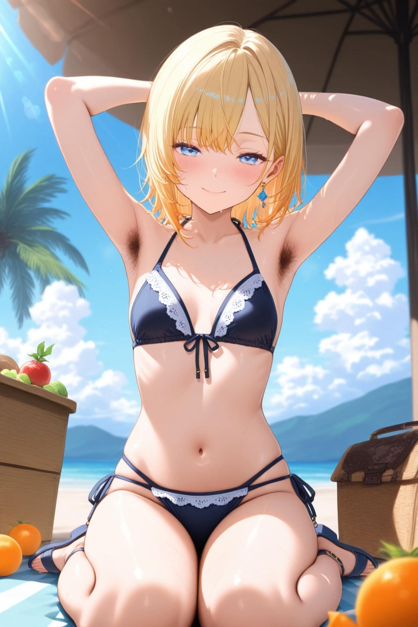 「母とビーチ」
