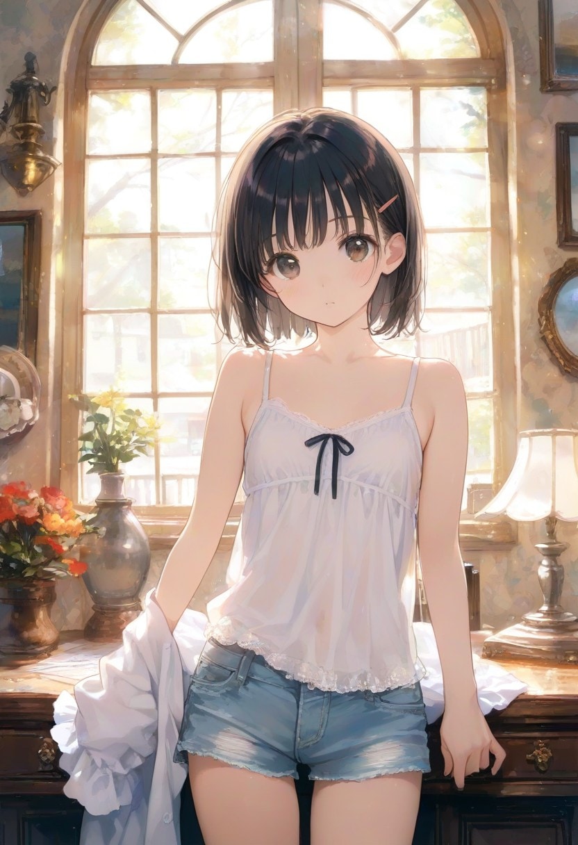 洋館の少女(水彩タッチ)(11) | の人気AIイラスト・グラビア