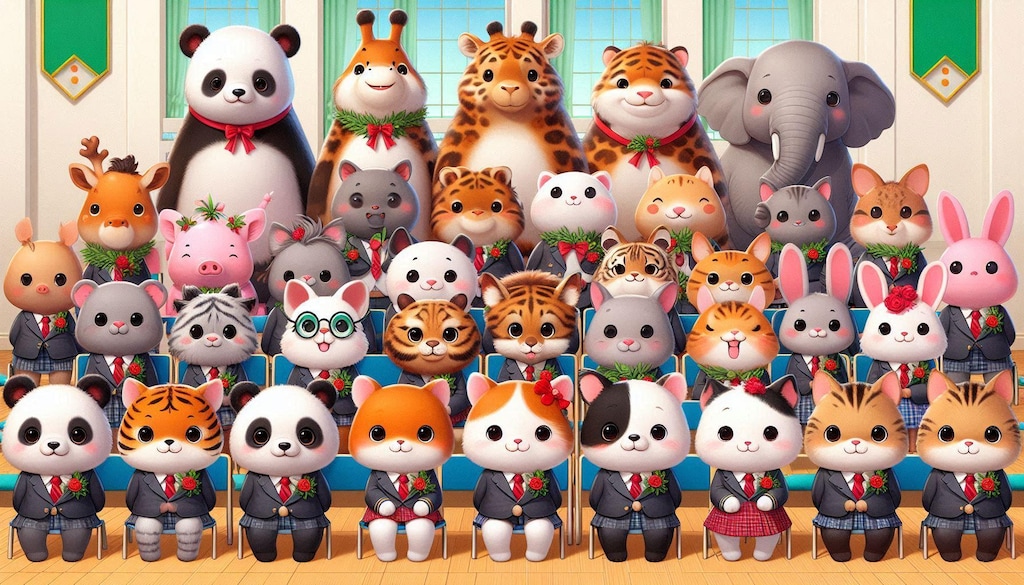 ３おめでとう　動物の一年生入学式