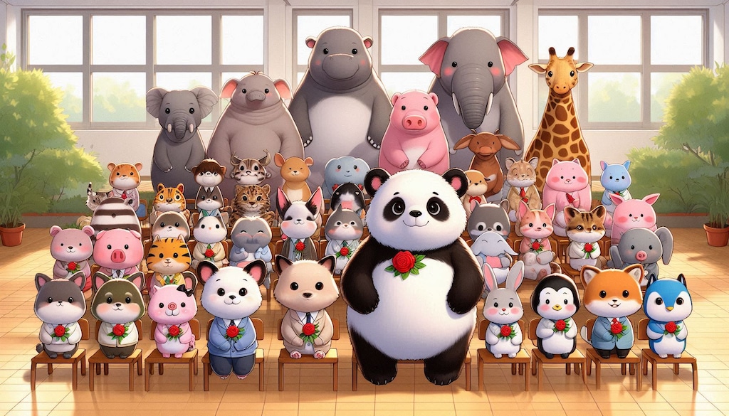 ３おめでとう　動物の一年生入学式