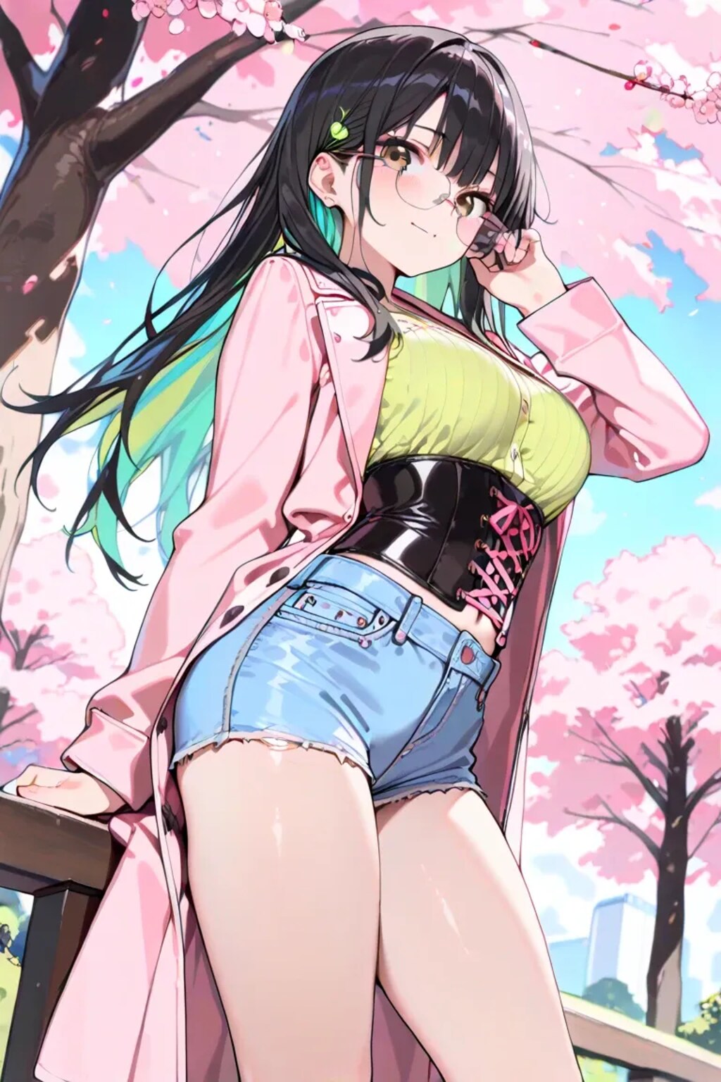 プロンプトはglassesなんだけどな…