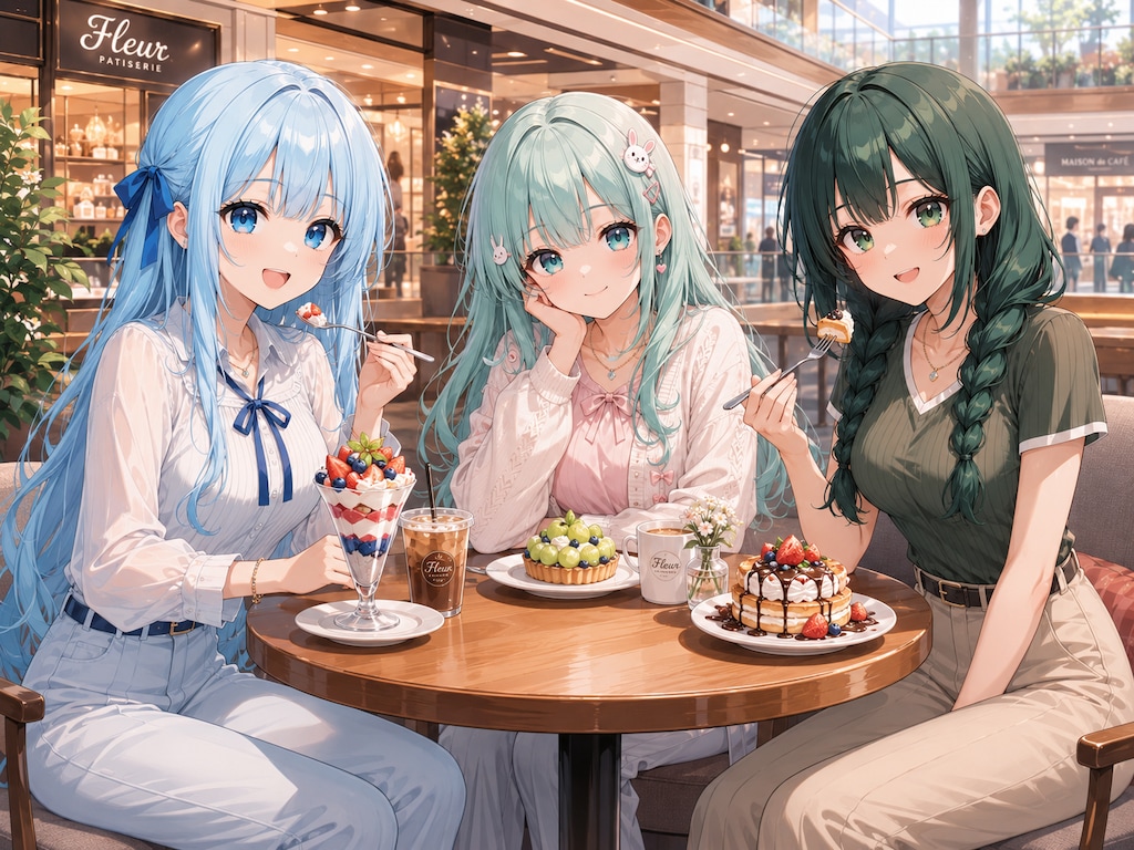 ウィンドショッピングを楽しむうちの子3人