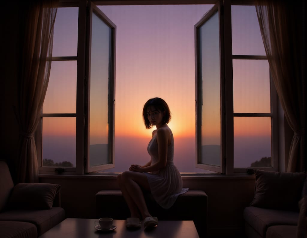 夕陽の見える部屋